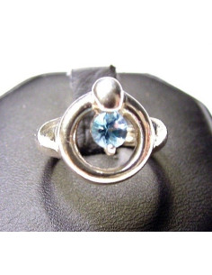 Anillo de plata ANILLO PLATA y TOPACIO AZUL TALLA 7 2
