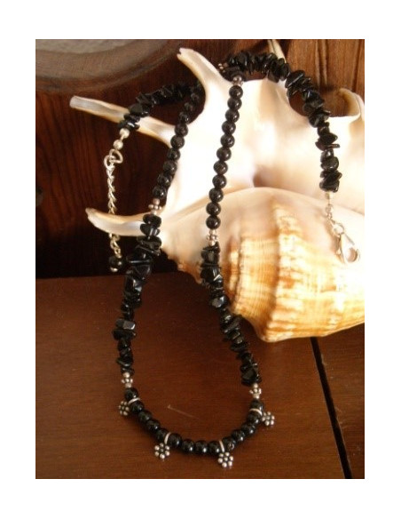 Collar gargantilla de plata y ONIX