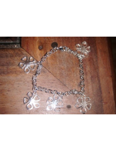 Pulseras de plata y PLATA CON 5 FLORES TRABAJADAS