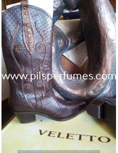 BOTAS TIPO CAMPERAS VELETTO PYTON TESTA COLOR MARRÓN