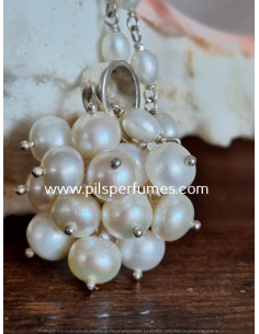 gargantilla Collar de plata y PERLAS Y ROSETÓN 2