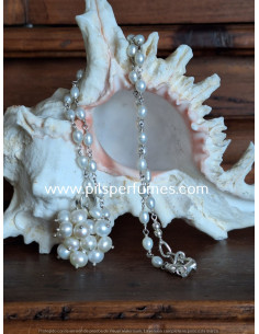 gargantilla Collar de plata y PERLAS Y ROSETÓN